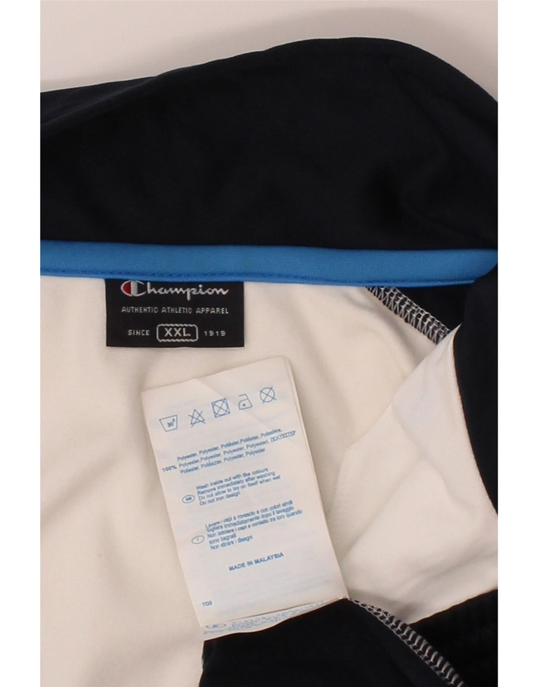 CHAMPION Mens Tracksuit Top Jacket 2XL White Colourblock Polyester