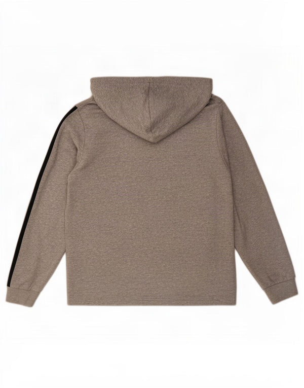 Pulover Adidas pentru bărbați, cu fermoar, bumbac cu pete, gri mediu