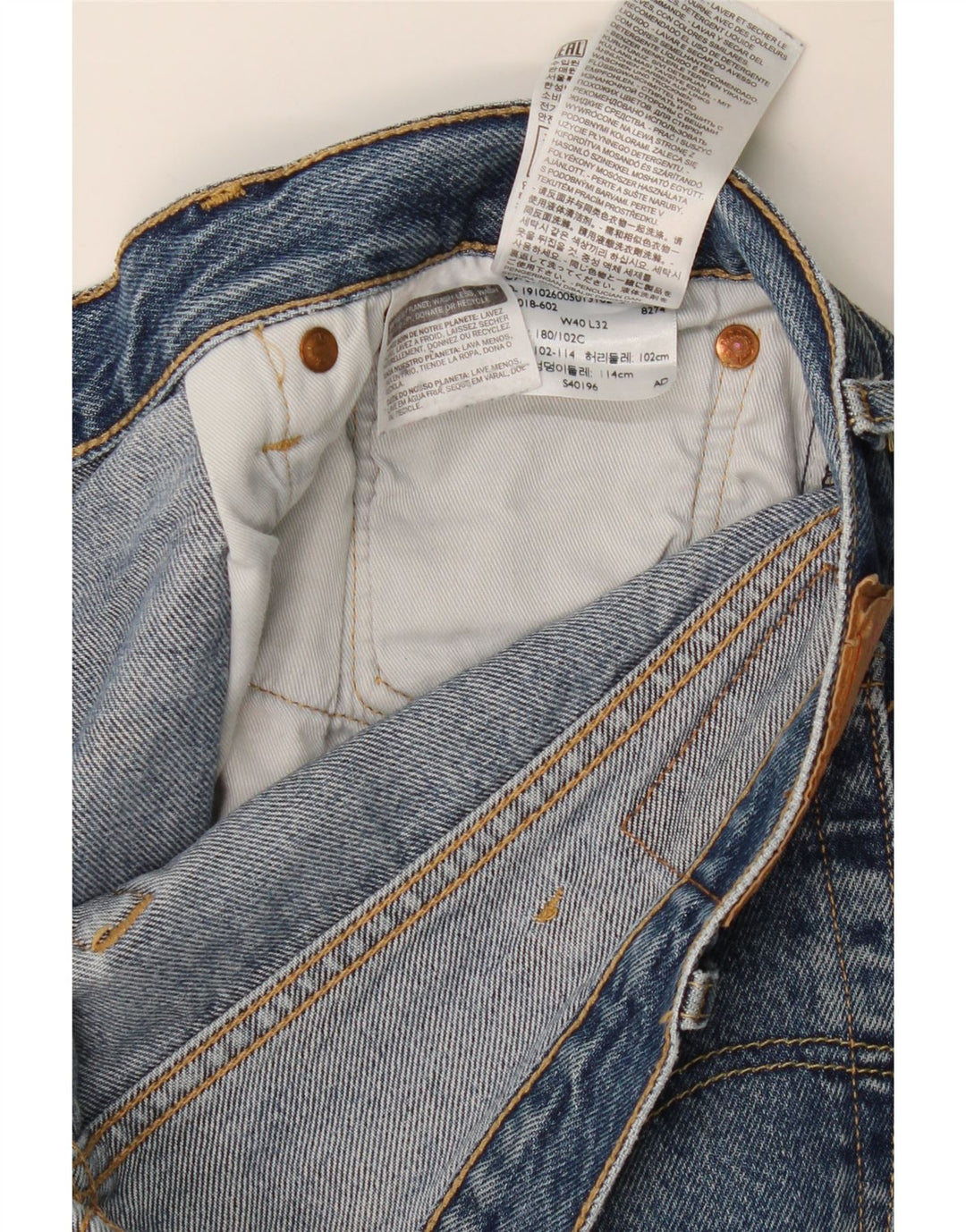 Blugi drepti pentru bărbați Levi's 501 W40 L32 Bumbac albastru
