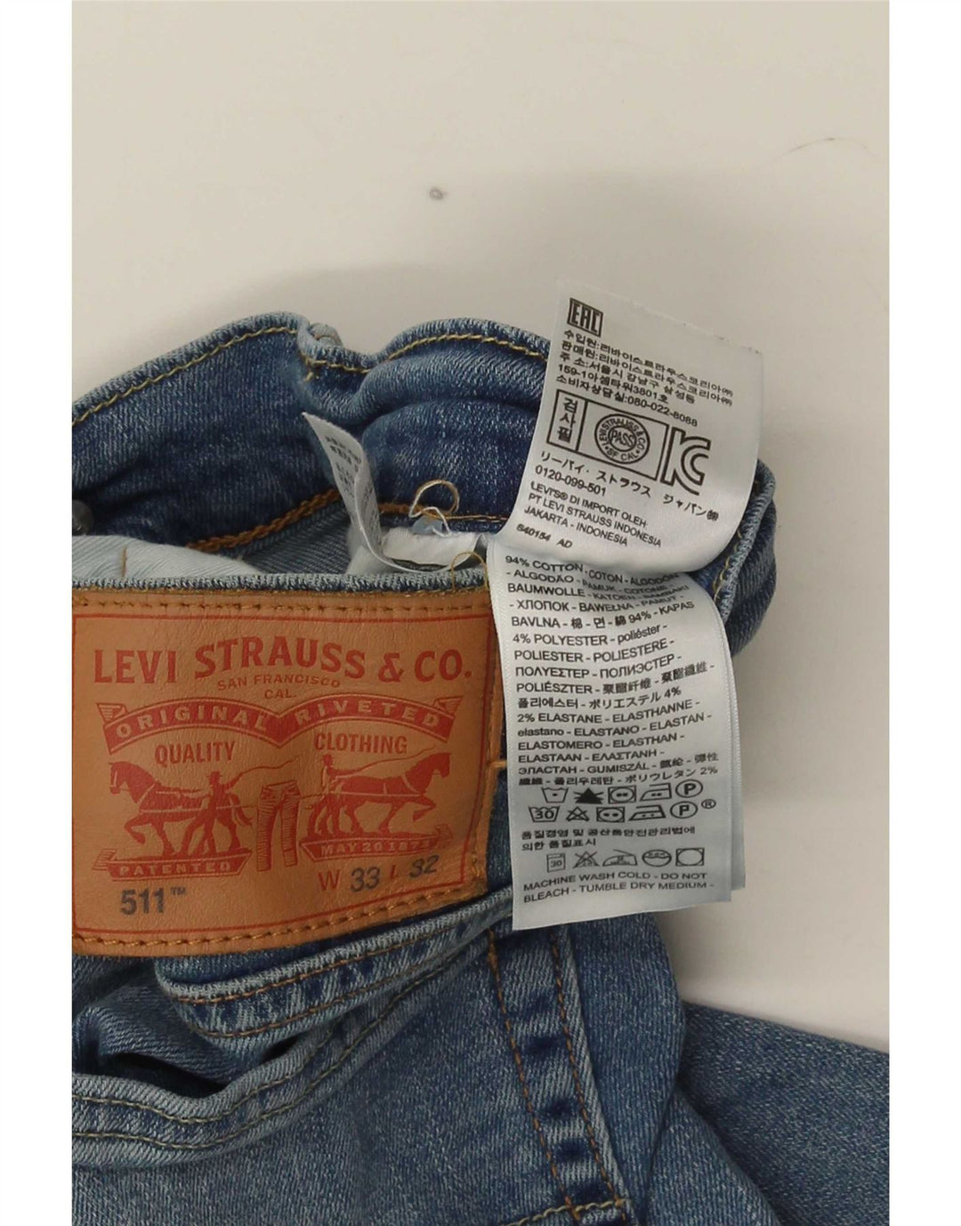 Blugi Levi's 511 Cropped Slim W33 L25 Bumbac albastru