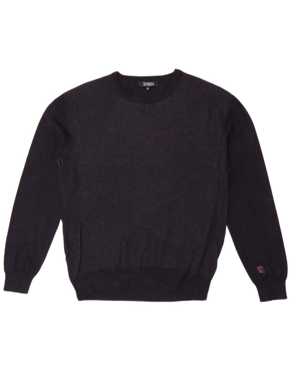 Pulover pentru femei Trussardi cu gât de barcă UK 18 XL bleumarin, viscoză