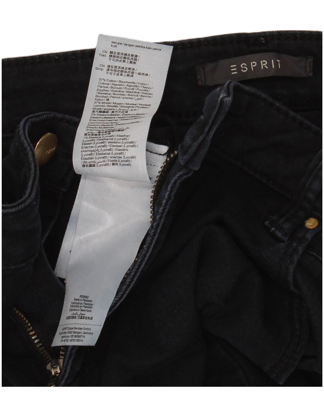Pantaloni subțiri pentru femei ESPRIT L32 L32 bumbac bleumarin