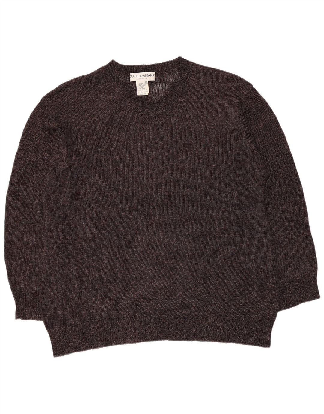 Pulover cu decolteu în V Dolce & Gabbana pentru femei IT 48 XL Viscoză maro