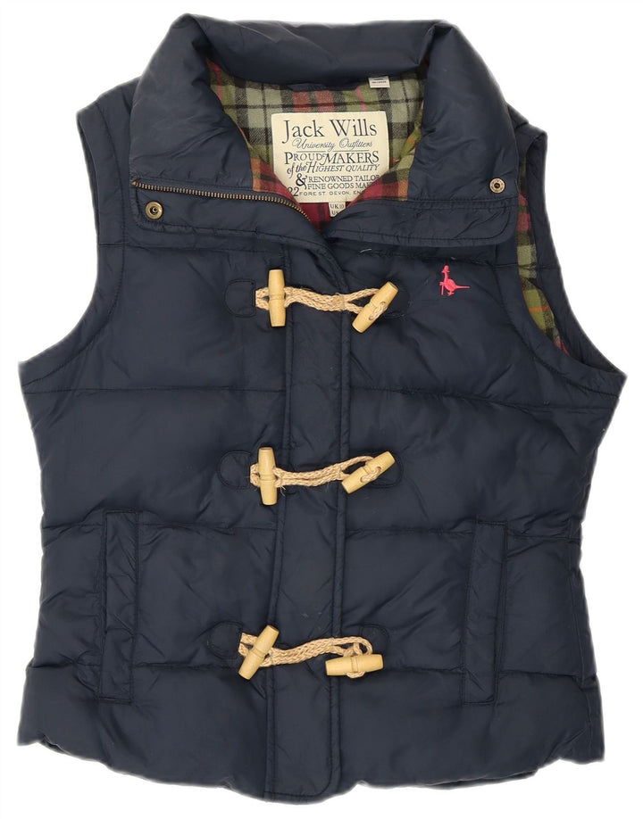 JACK WILLS Gilet căptușit pentru femei UK 10 Small Bleumarin