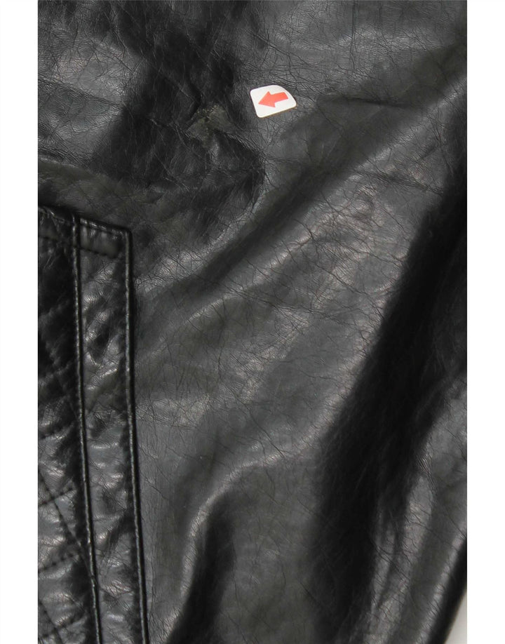 Jachetă bomber din piele artificială pentru bărbați cu glugă Ecko Unltd UK 38 Medium Black