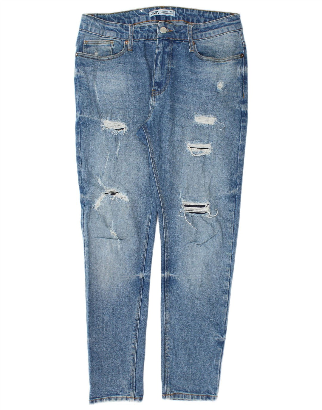 Blugi slim pentru femei Distressed Zara W33 L28 Albastru
