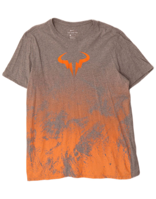 Tricou grafic Nike pentru bărbați, cu croială atletică, top mare, gri, bumbac color bloc