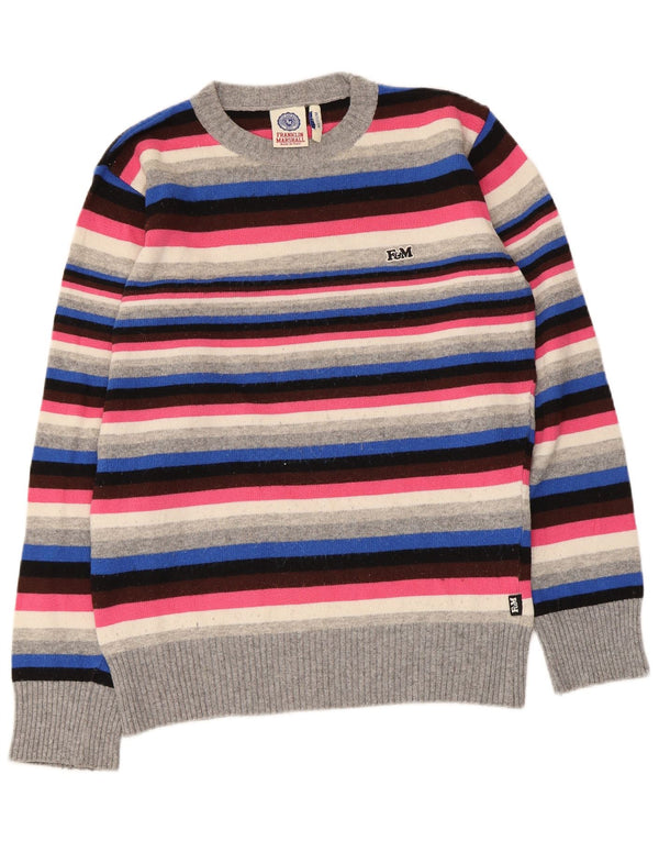 Franklin Marshall Mens Crew Neck Jumper Sweater Medium Multicoloured