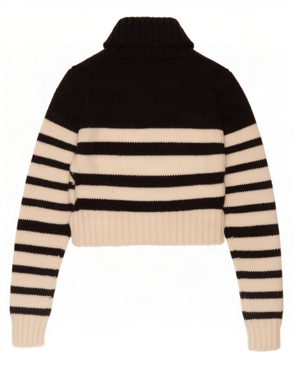 Pulover cu gât rulat Zara pentru femei UK 16, mare, cu dungi negre, acrilic