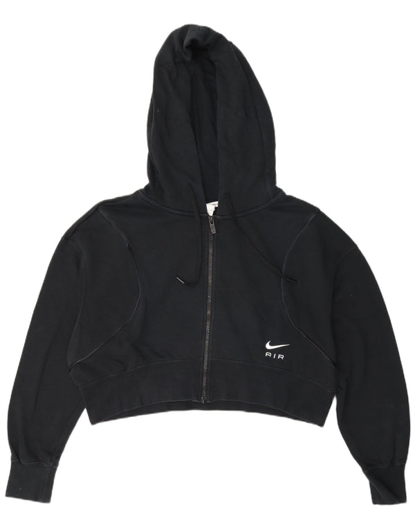 Pulover Nike Crop Oversized Zip Hoodie pentru femei UK 10 Bumbac bleumarin mic