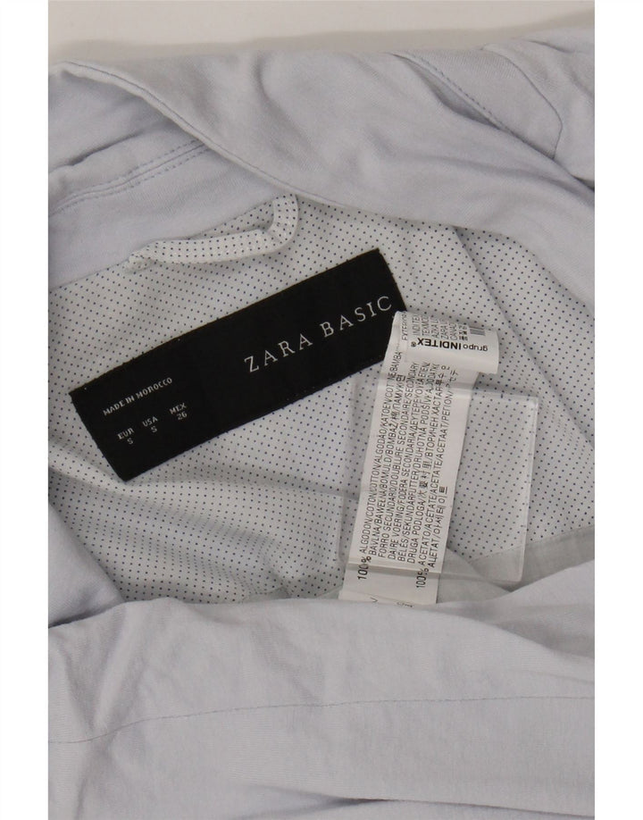 Blazer pentru femei Zara cu 1 nasture UK 10 Bumbac albastru mic