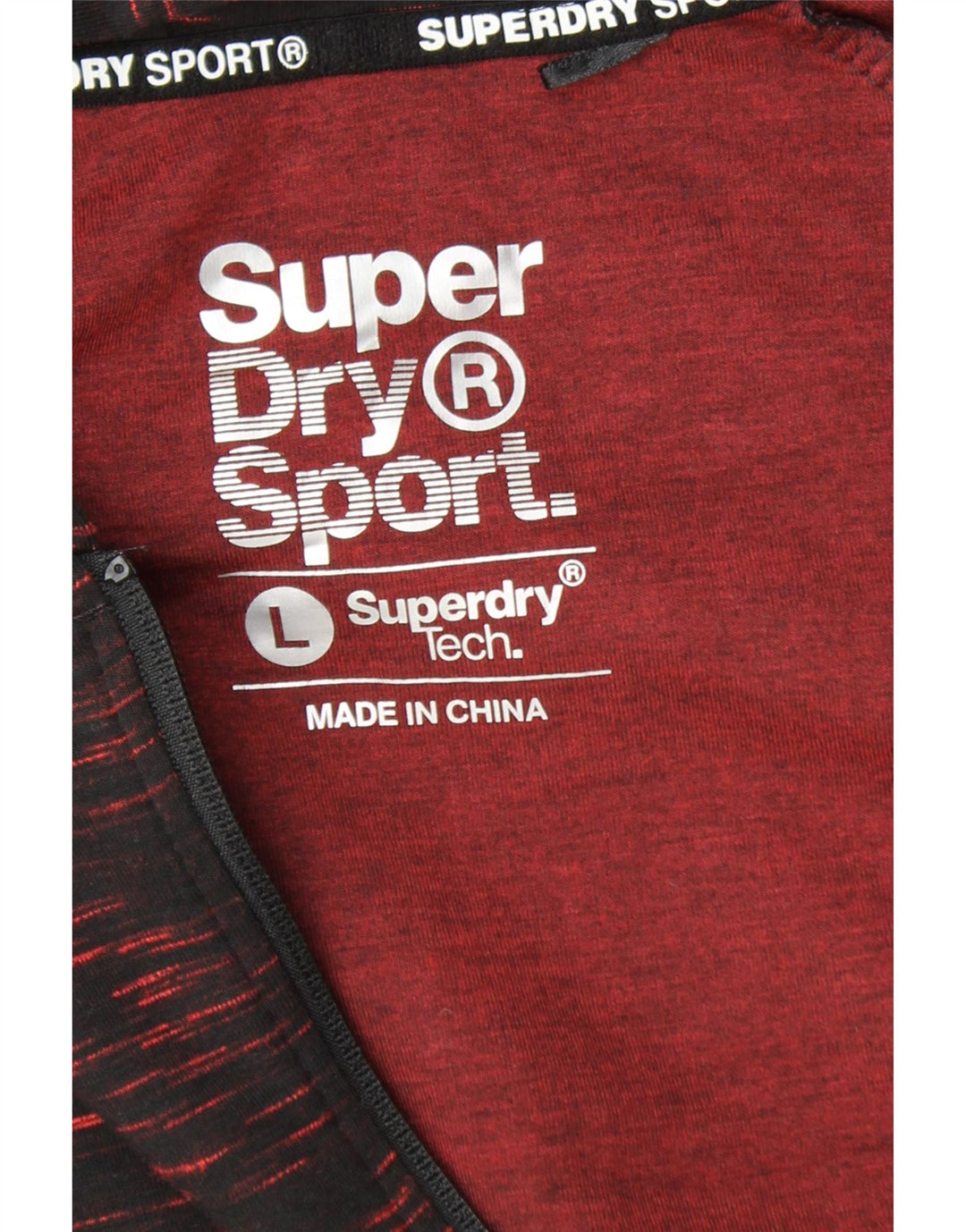 SUPERDRY Pulover cu capota cu fermoar pentru femei UK 16, mare, negru, pete