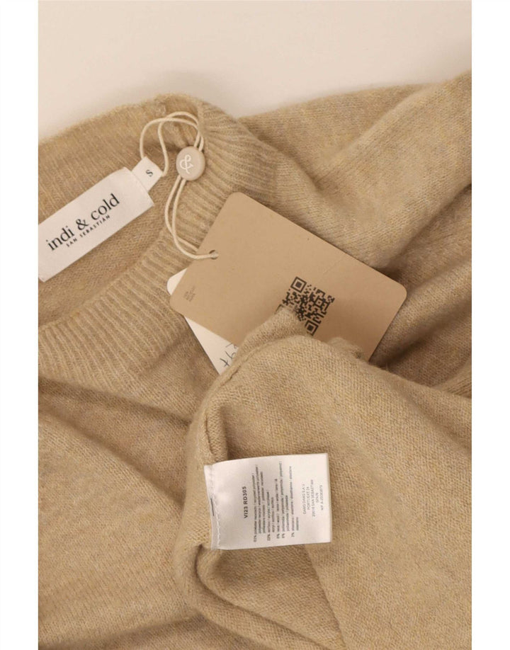 Pulover cu gât țestoasă supradimensionat pentru femei Indi & Cold UK 10 Mic Bej