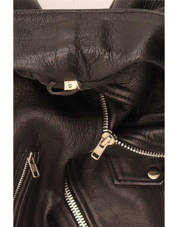 Jachetă de motociclist din piele pentru bărbați de epocă UK 36 Small Black