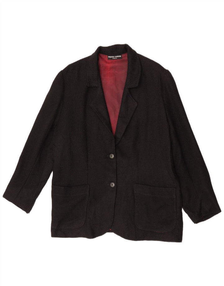 Jachetă blazer pentru femei Pierre Cardin cu 2 nasturi UK 16 mare neagră