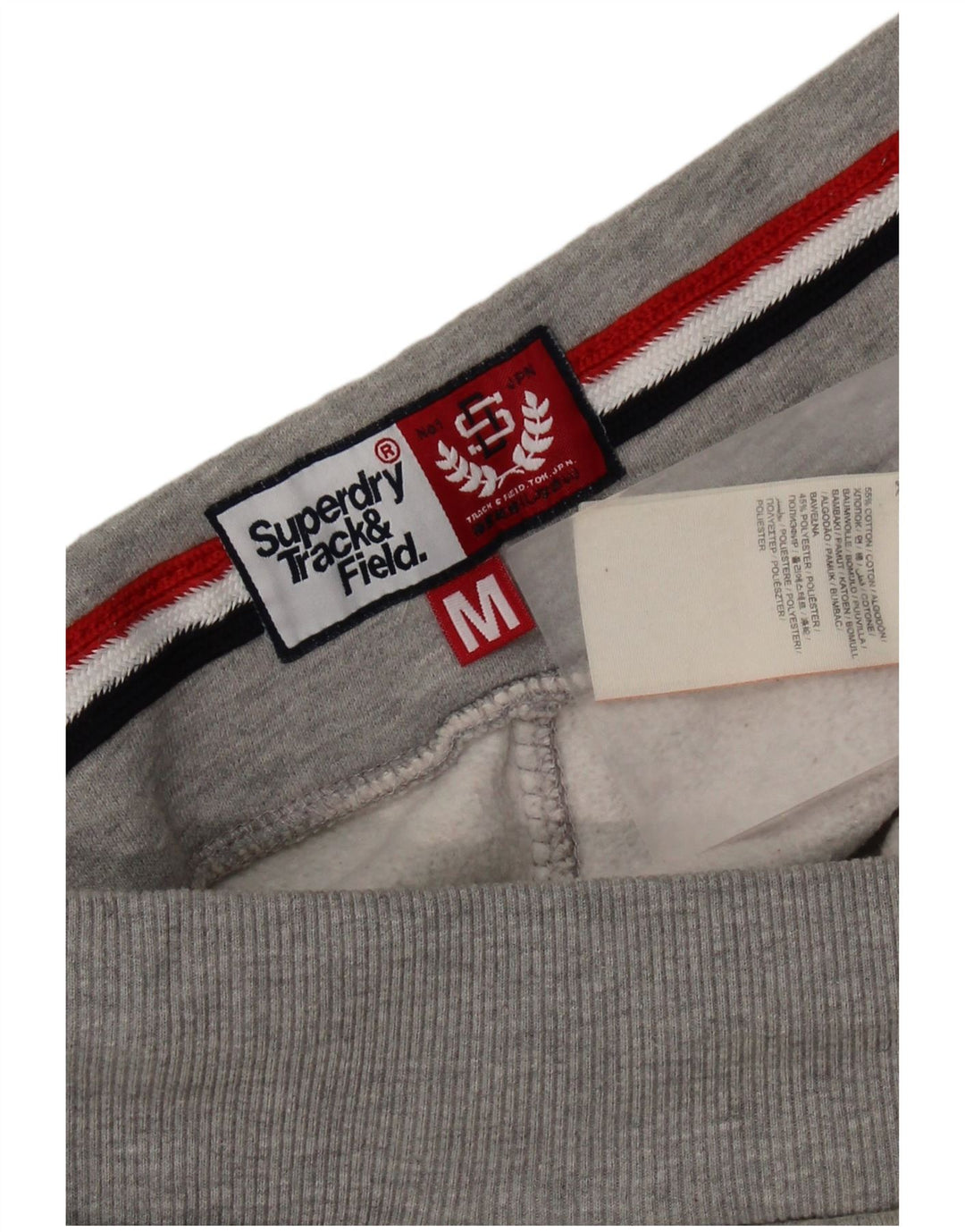 SUPERDRY Pantaloni de trening grafic pentru bărbați, bumbac gri mediu