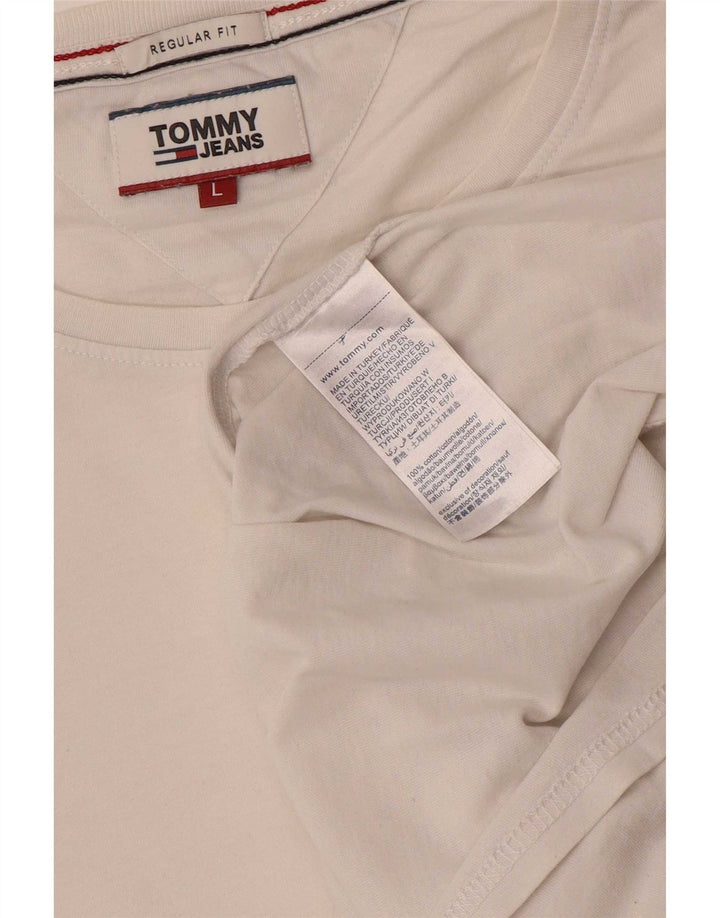 Tricou Tommy Hilfiger pentru bărbați, cu ajustare normală, mare, alb, din bumbac