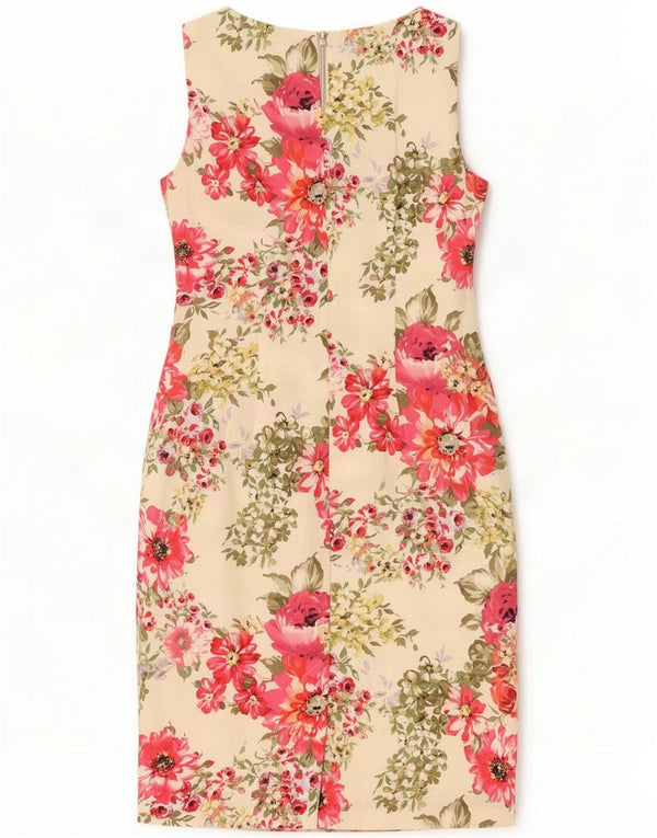 Rochie teacă fără mâneci pentru femei Laura Ashley UK 10 Small Beige Floral Line