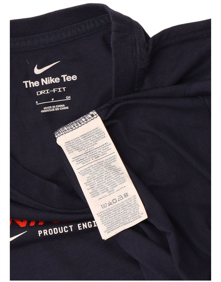 Tricou grafic Nike Dri Fit pentru bărbați Top mic din poliester bleumarin