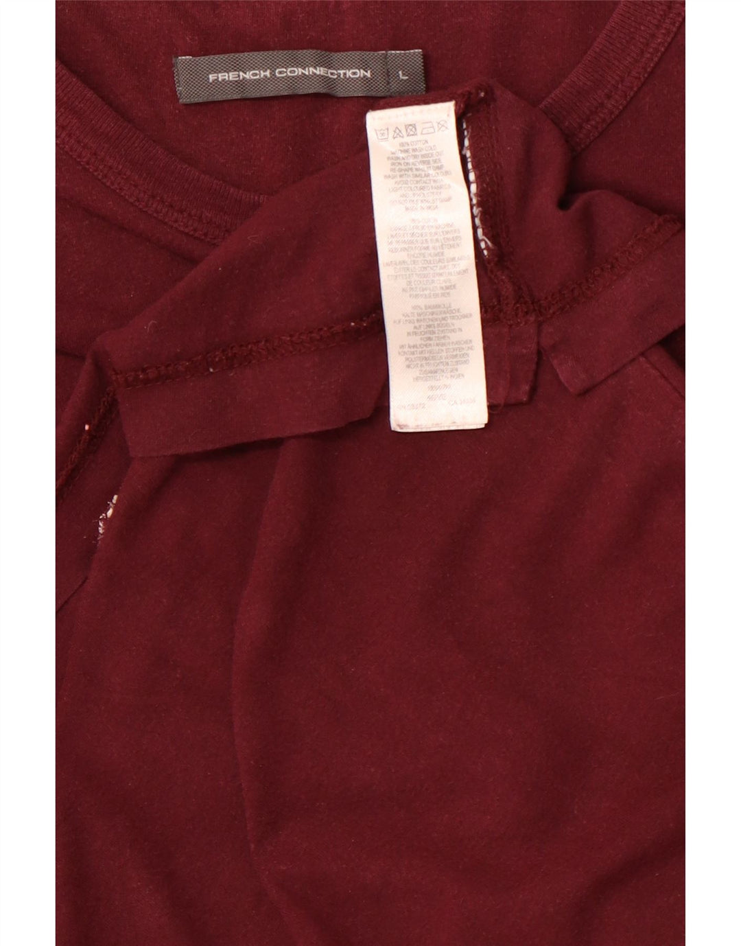 FRENCH CONNECTION Tricou pentru bărbați Top mare din bumbac cu dungi bordeaux