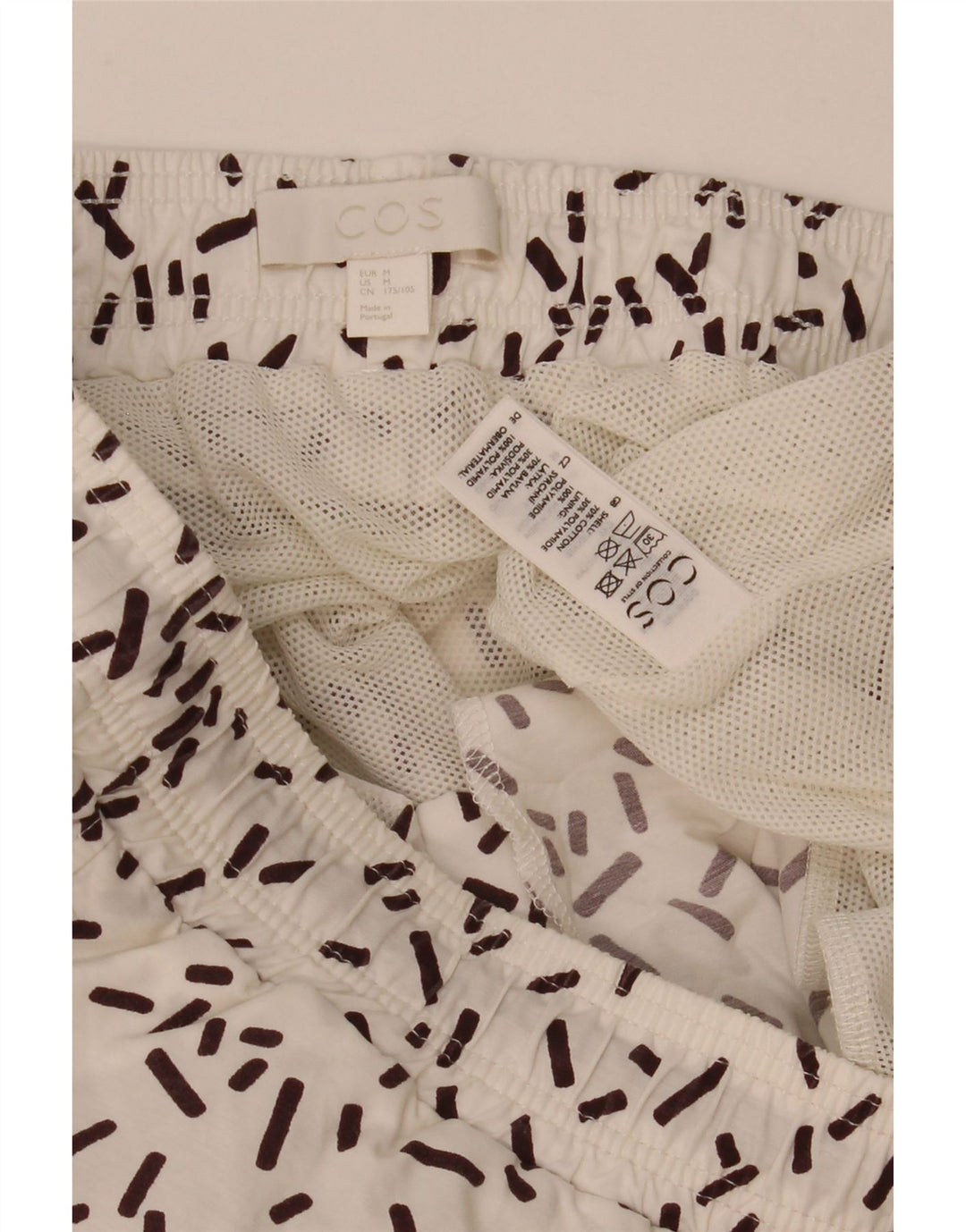 Pantaloni scurți de înot Cos pentru bărbați, bumbac geometric alb mediu