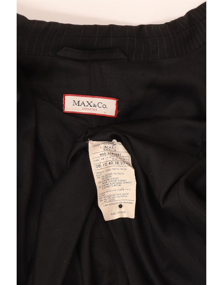 Jachetă pentru femei Max & Co. Blazer cu 3 nasturi UK 10 Poliester cu dungi negre mici
