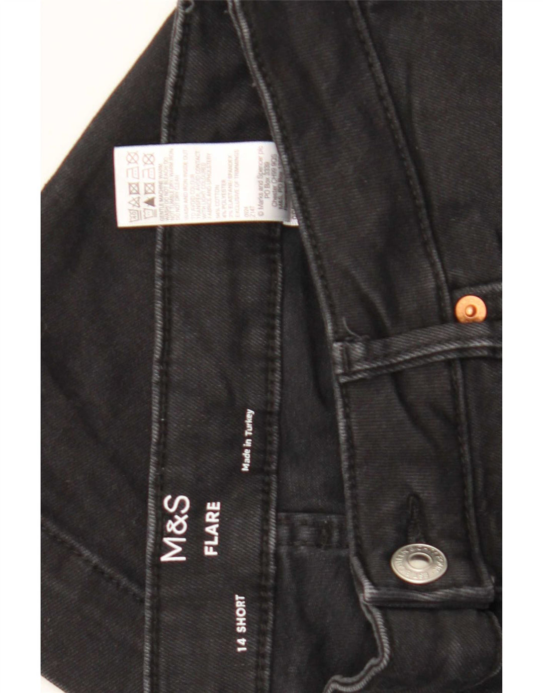 Blugi evazați pentru femei Marks & Spencer UK 14 Large W32 L27 Bumbac negru