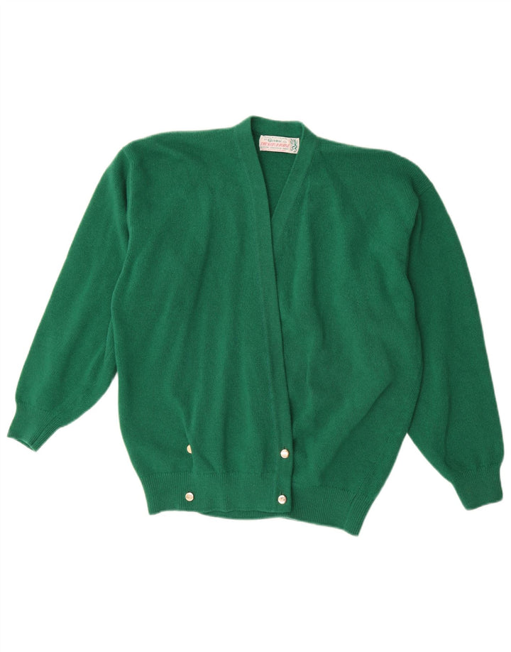 Pulover cardigan pentru femei Glenmac UK 16 Lână de miel verde mare