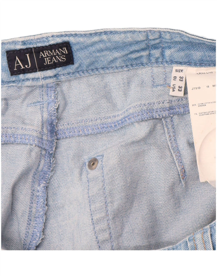 Blugi drepti pentru femei Armani L33 L34 Bumbac albastru