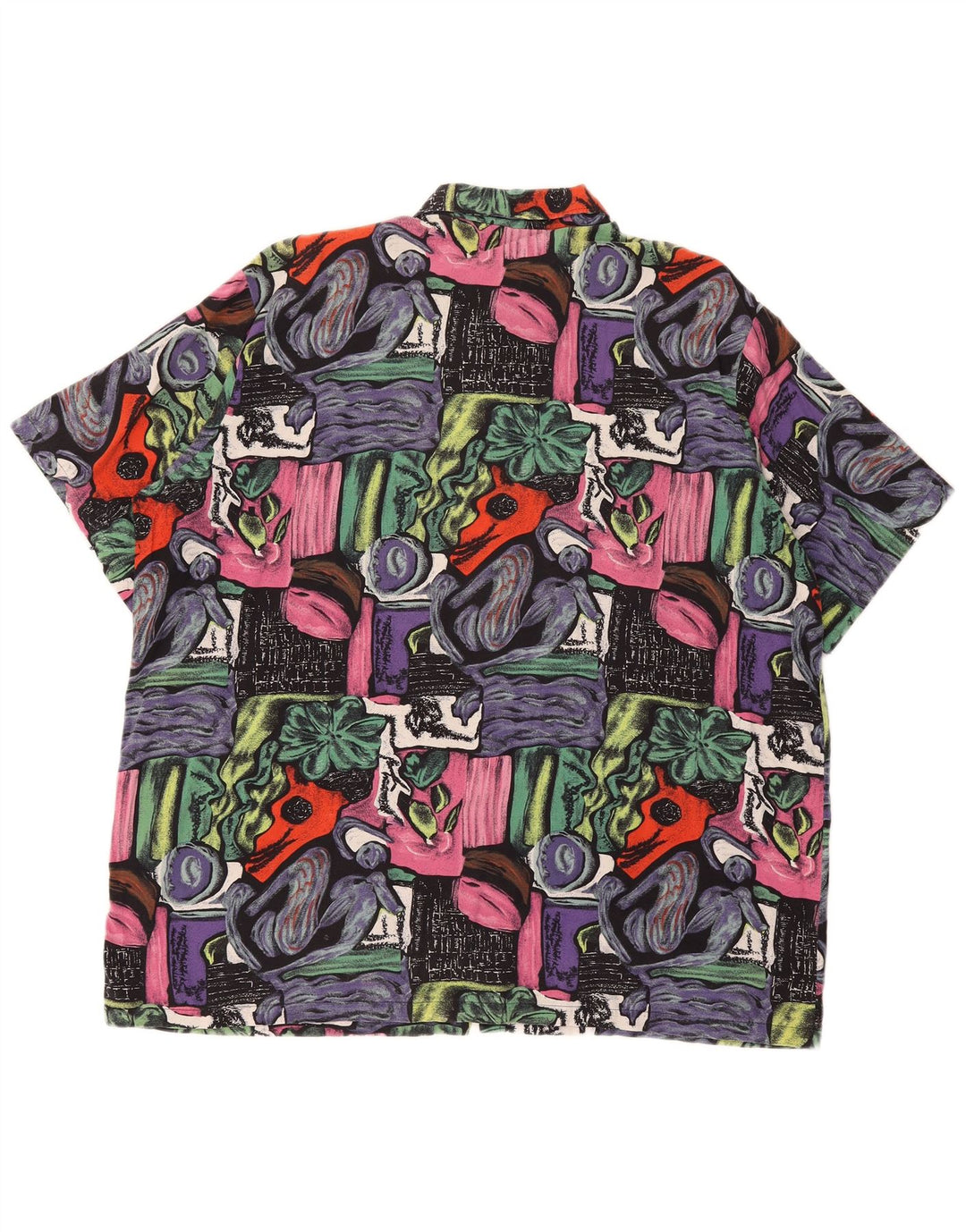 Cămașă Vintage pentru bărbați cu mânecă scurtă cu model abstract, XL, multicoloră