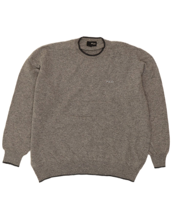 Pulover Fila pentru bărbați cu gât crew, 2XL, lână gri