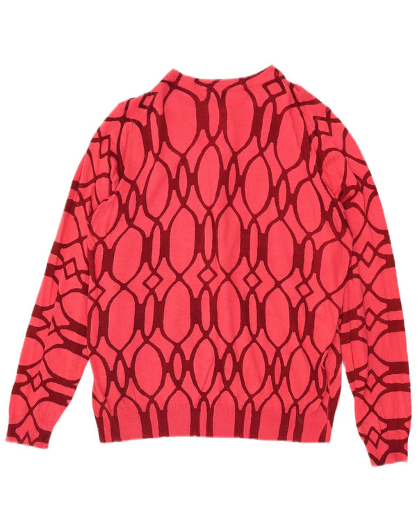 Pulover cardigan pentru femei Marks & Spencer UK 18 XL Viscoză geometrică roșie