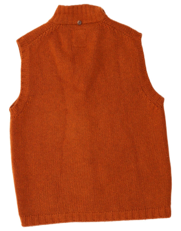 Fay Mens Sleeveless Cardigan Sweater Medium Orange