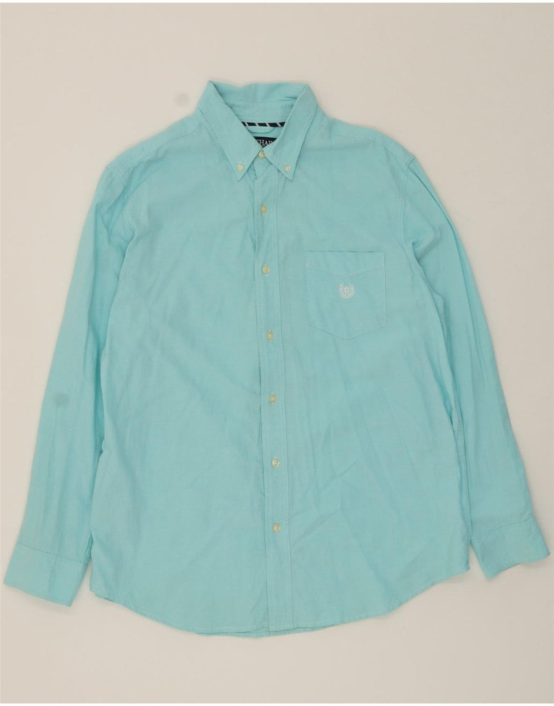 CHAPS Mens Shirt Large Turquoise Cotton Vintage Chaps and Second-Hand Chaps from Messina Hembry 