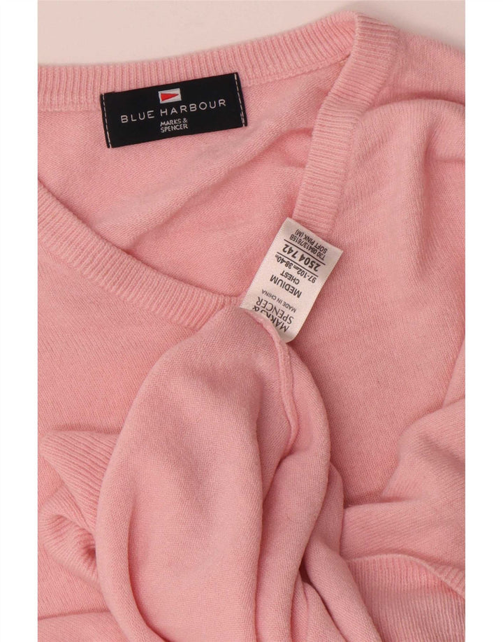 Pulover Marks & Spencer pentru bărbați, Blue Harbour, cu decolteu în V, roz mediu acrilic