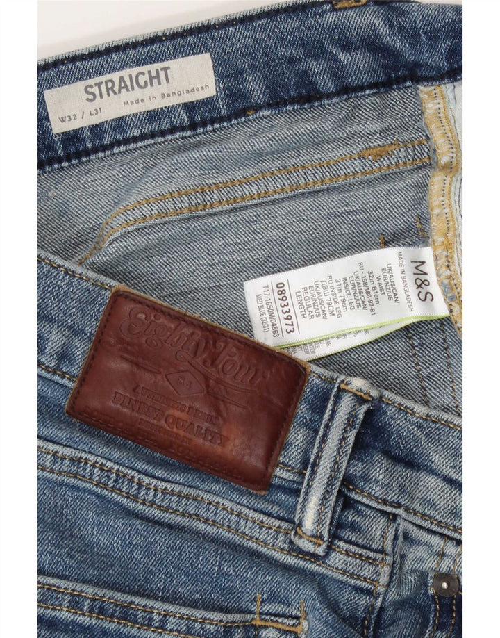 Blugi drepti pentru bărbați Marks & Spencer W32 L31 Bumbac albastru