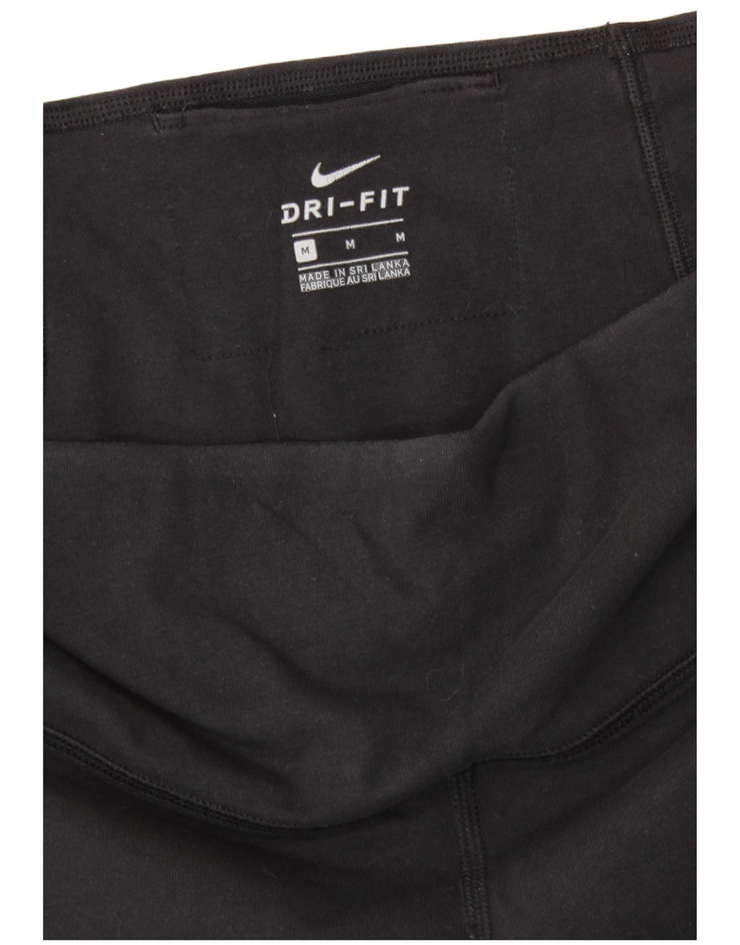 NIKE Womens Dri Fit Capri Leggings UK 12 Medium  Black Colourblock