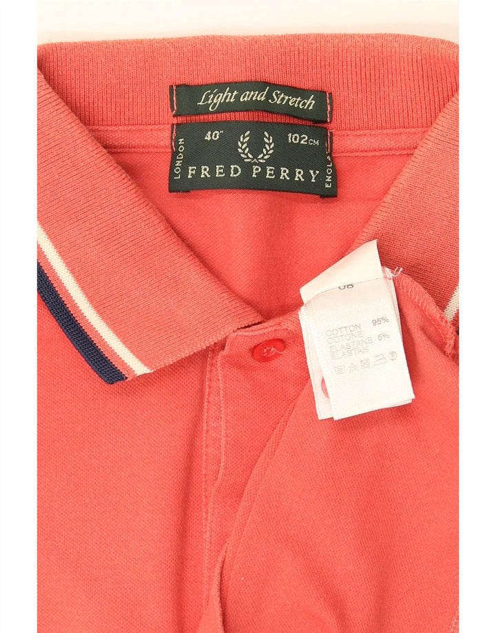 Cămașă polo Fred Perry pentru bărbați, bumbac roz mediu