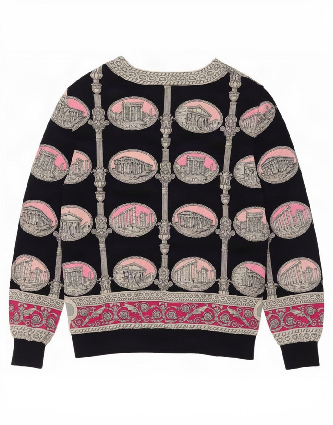 Pulover cardigan cu model abstract Liola pentru femei UK 16 Lână neagră mare