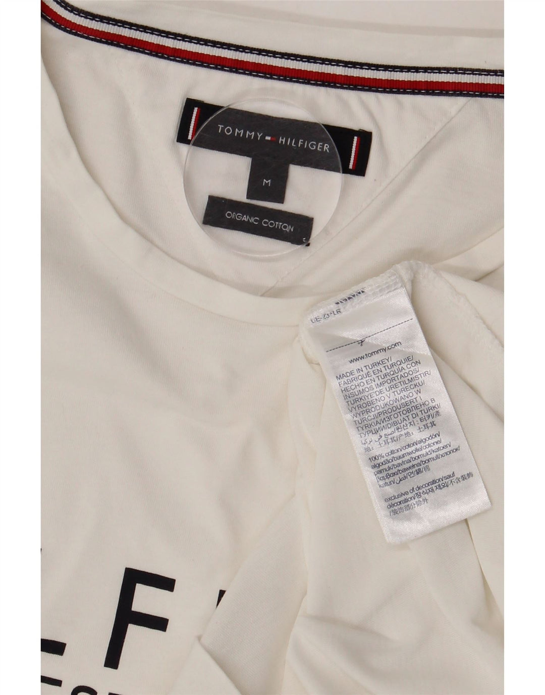 TOMMY HILFIGER Tricou grafic pentru bărbați Top, mediu, alb, bumbac