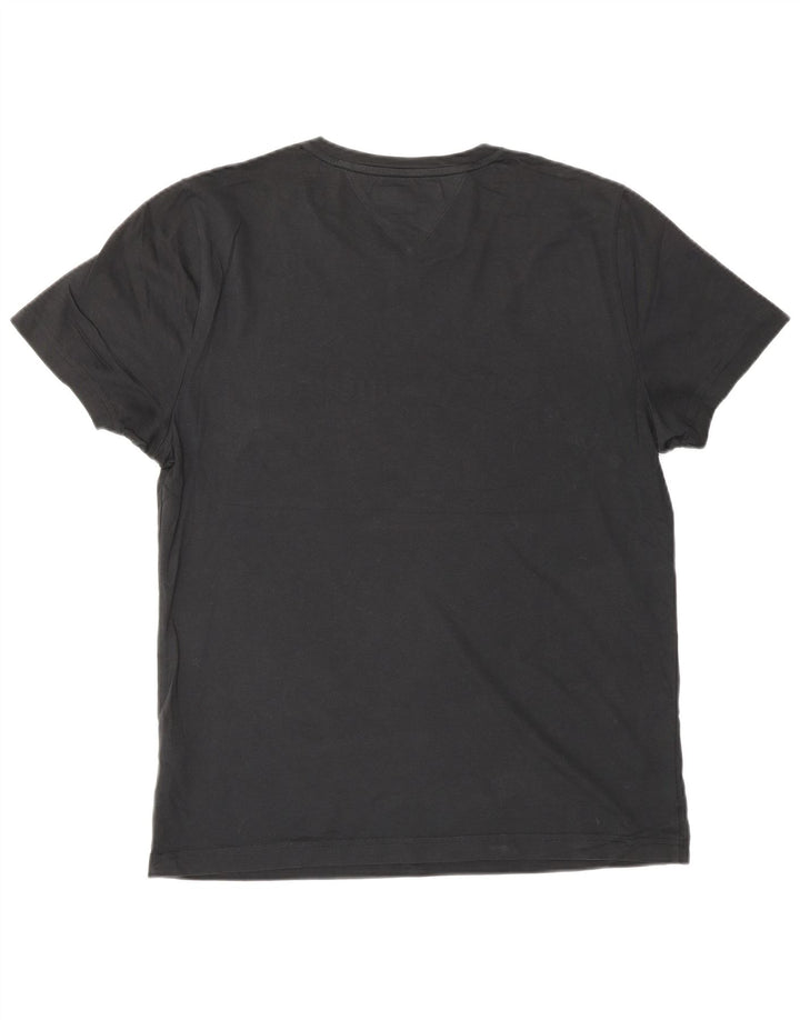 Tricou grafic Tommy Hilfiger pentru bărbați Top mediu din bumbac negru