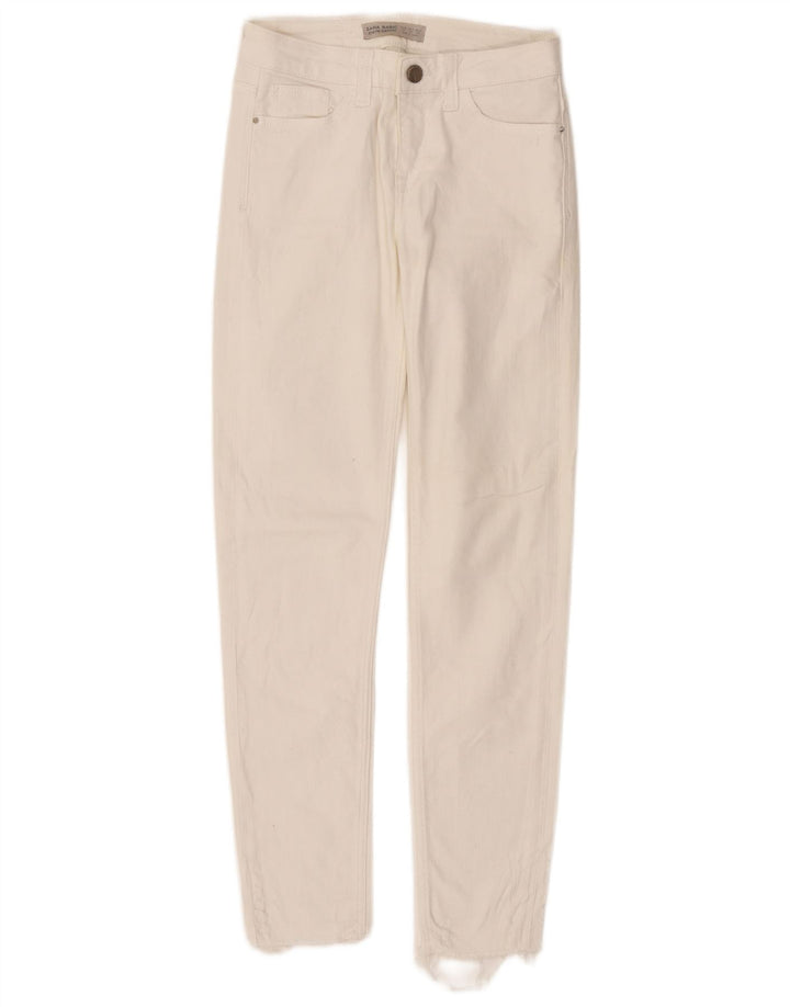 Blugi slim dama Zara EU 34 2XS L24 L27 Bumbac alb