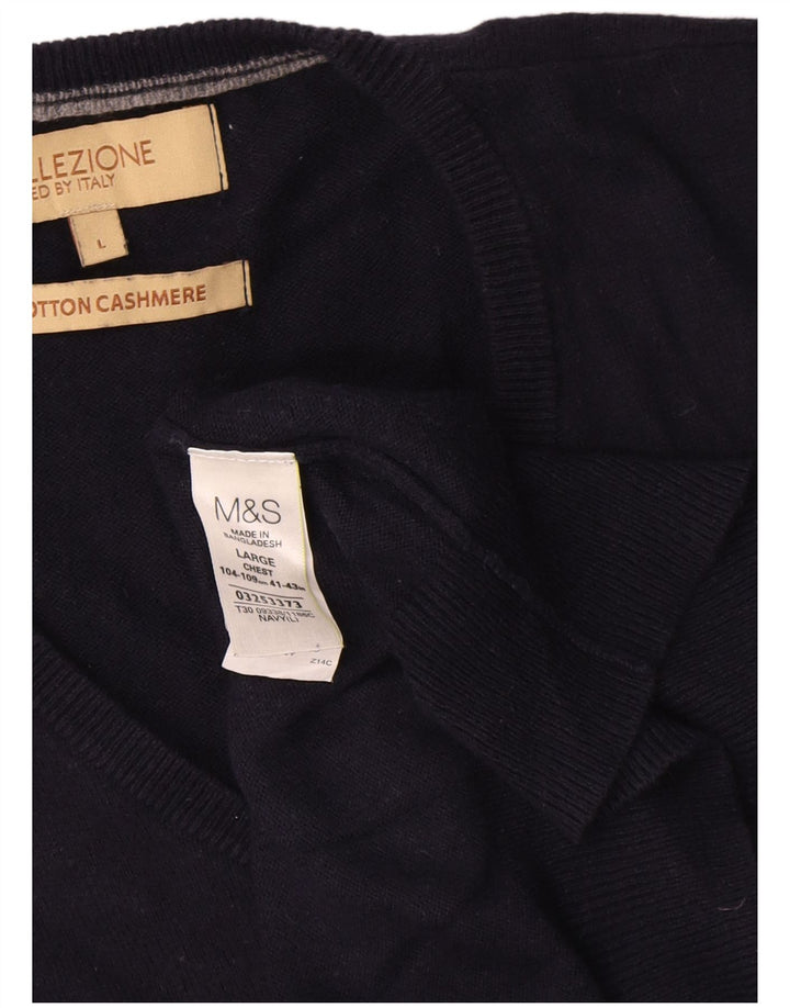 Marks & Spencer Vestă pentru bărbați Tank Top mare din bumbac bleumarin