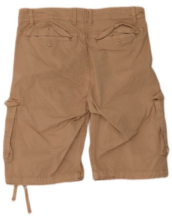 Jack & Jones Mens Cargo Shorts Small W30 Beige Cotton