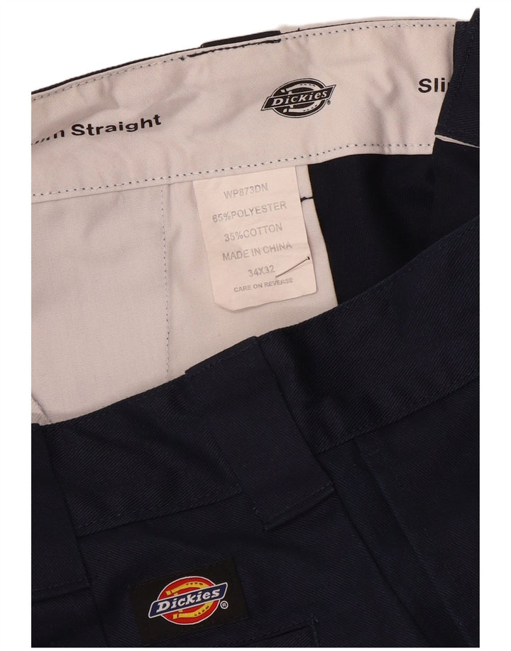 Pantaloni chino slim drepti pentru bărbați Dickies L34 L32 Poliester bleumarin