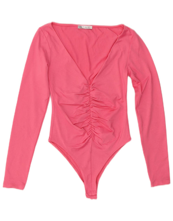 Body cu mânecă lungă pentru femei Zara UK 8 Small Pink