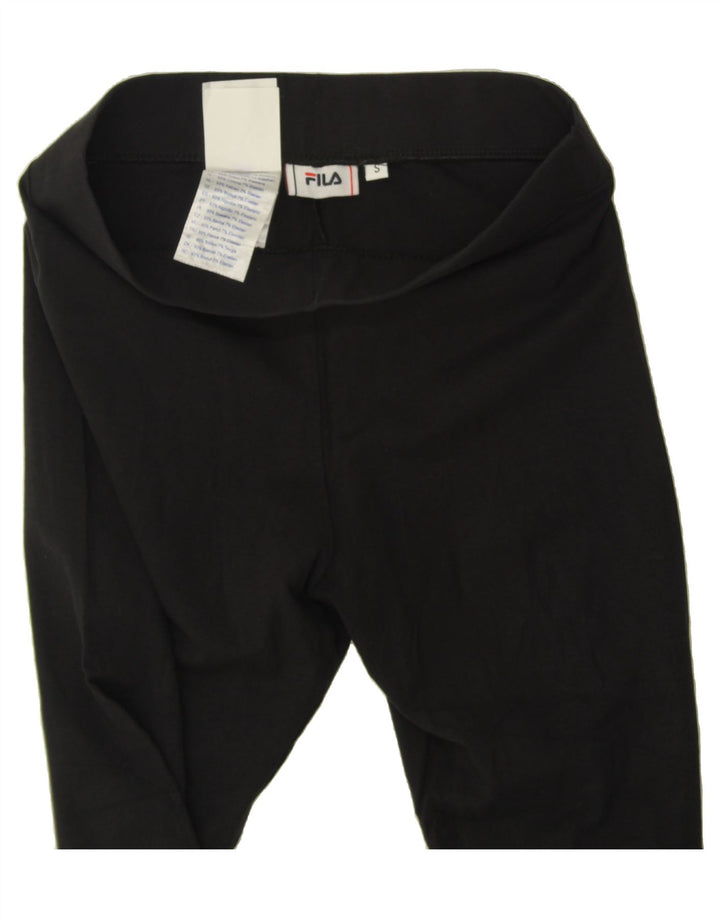 FILA Womens Leggings UK 8 Small  Black Cotton Vintage Fila and Second-Hand Fila from Messina Hembry 