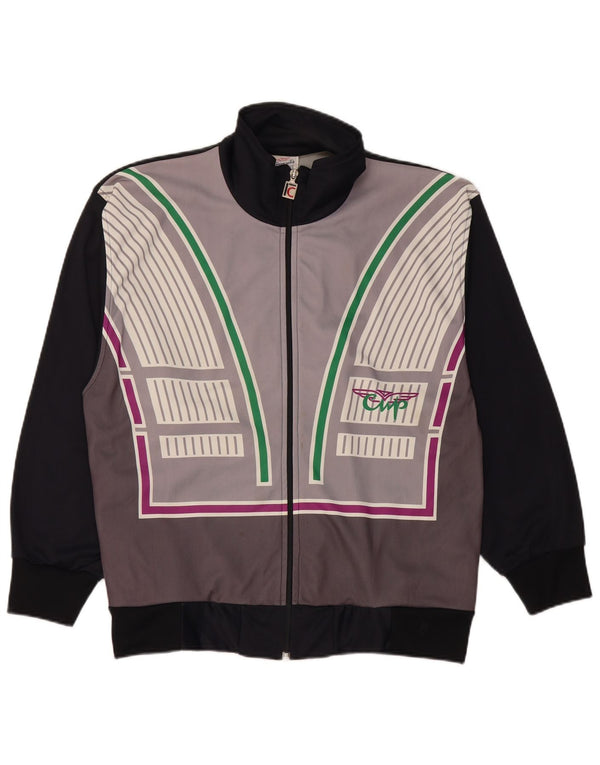 F.LLI Campagnolo Mens Trening Top Jacket UK 36 Small Black Colorblock