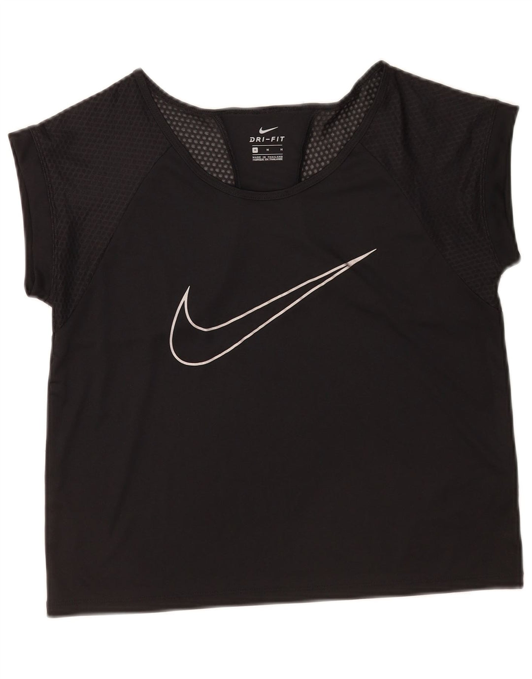 Tricou grafic Nike Dri Fit pentru femei Top UK 14 Poliester mediu negru