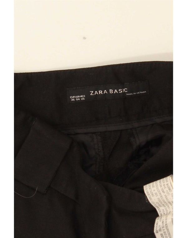 Pantaloni chino skinny pentru femei Zara EU 36 XS L26 L28 Poliester negru